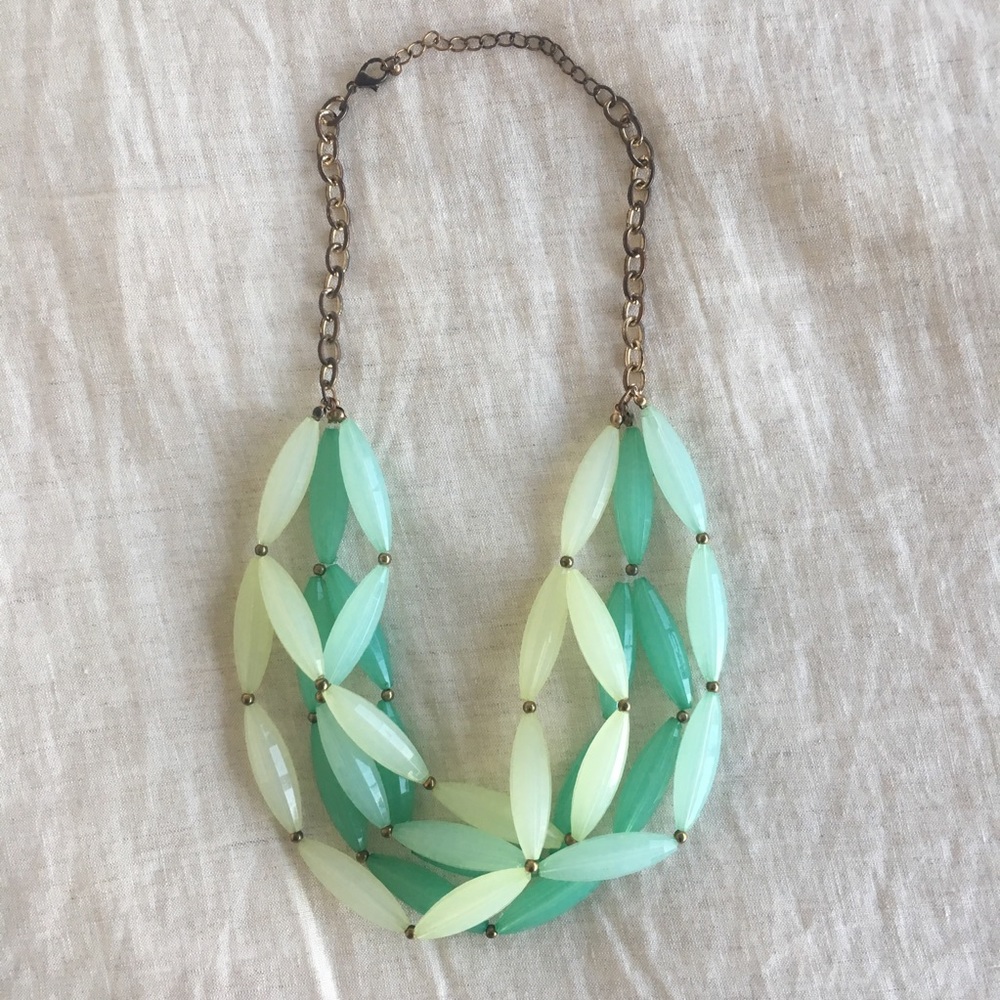 Green and Teal Beaded Necklace